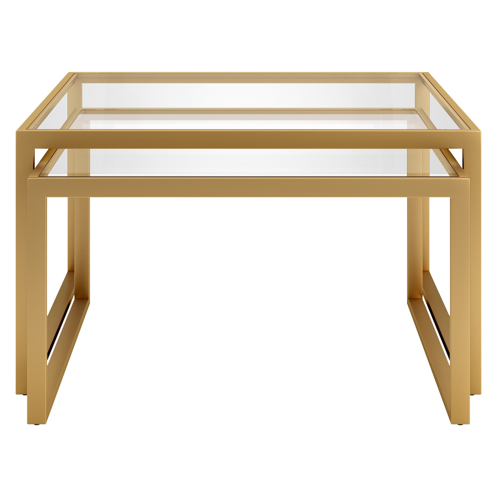 Gold Glass Nested Coffee Tables Set Of Two 30"