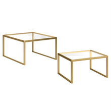 Gold Glass Nested Coffee Tables Set Of Two 30