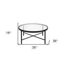 Black and Glass Round Coffee Table 36