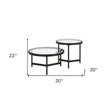 Black Glass Round Nested Coffee Tables