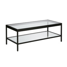 Black and Glass Rectangular Coffee Table With Shelf 45
