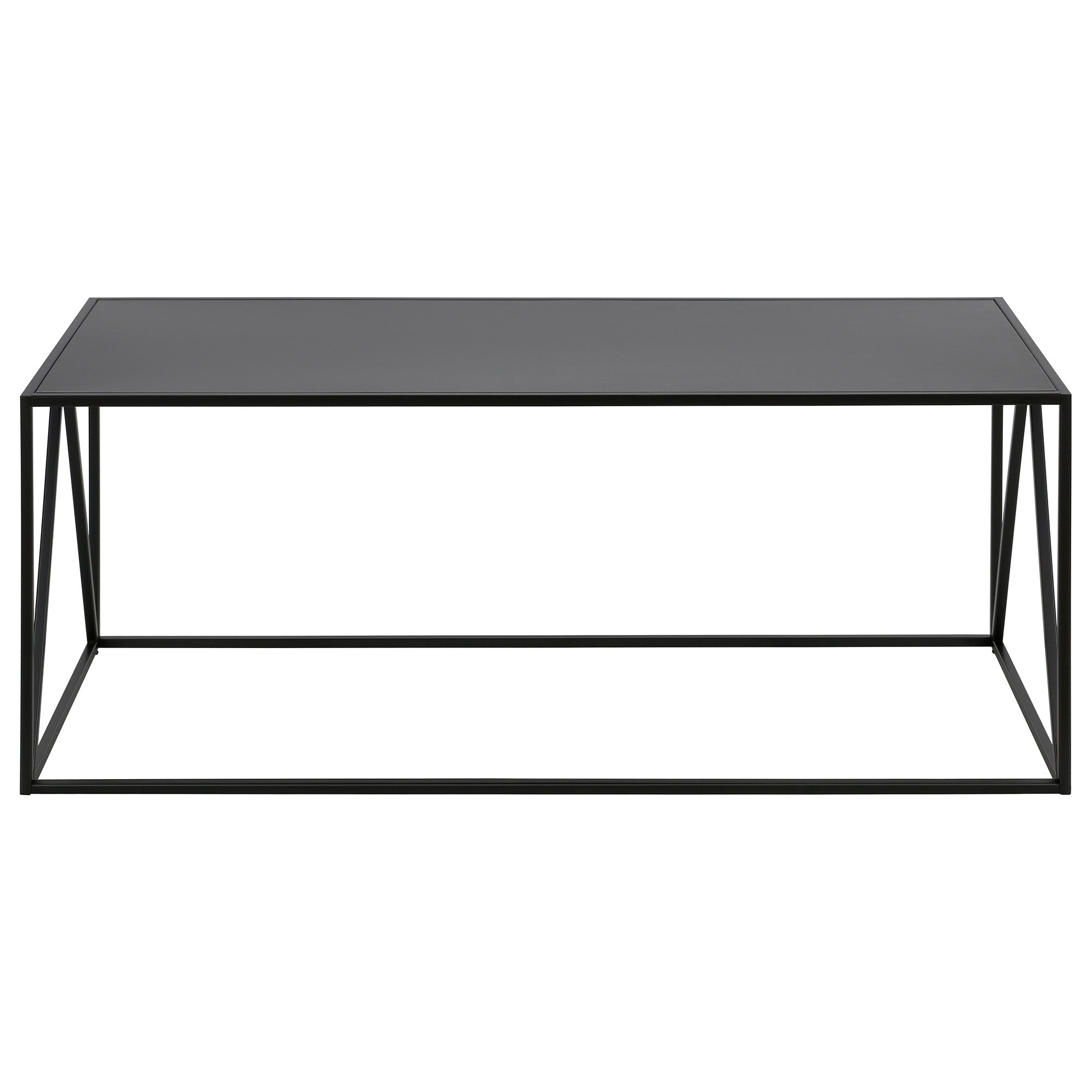 45" Black Steel Rectangular Coffee Table