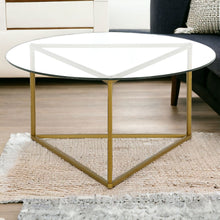 Gold and Glass Round Coffee Table 35