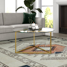 Gold and Glass Round Coffee Table 35