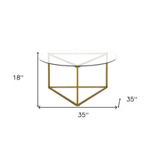 Gold and Glass Round Coffee Table 35