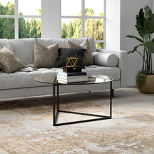 Black and Glass Round Coffee Table 35