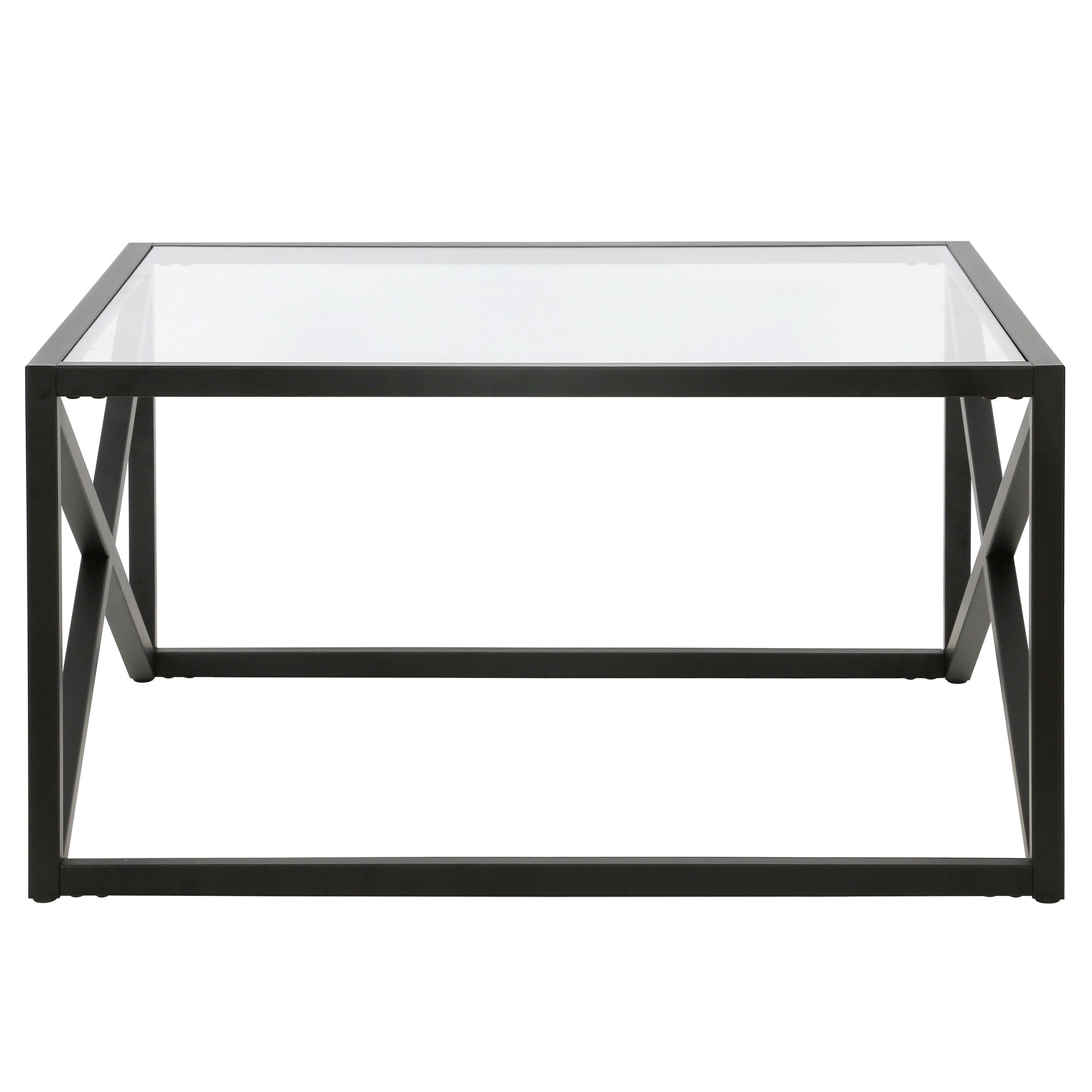 Black Glass Square Coffee Table 32"