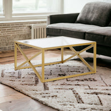 Gold Glass Square Coffee Table 32