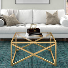 Gold Glass Square Coffee Table 32