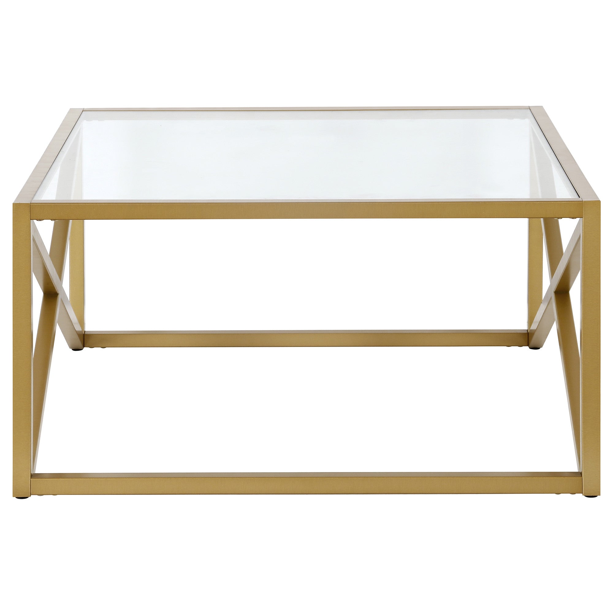 Gold Glass Square Coffee Table 32"