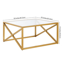 Gold Glass Square Coffee Table 32