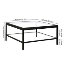 Black Glass Square Coffee Table With Shelf 32
