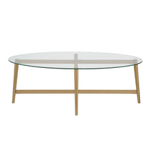 Gold Glass Oval Coffee Table 50