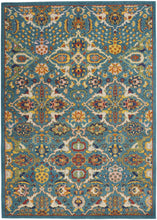 6' X 9' Blue Floral Power Loom Area Rug