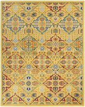 8' X 10' Yellow Floral Power Loom Area Rug