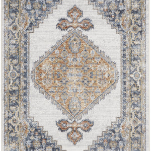 Gray Oriental Power Loom Distressed Washable Area Rug - 4' x 6'