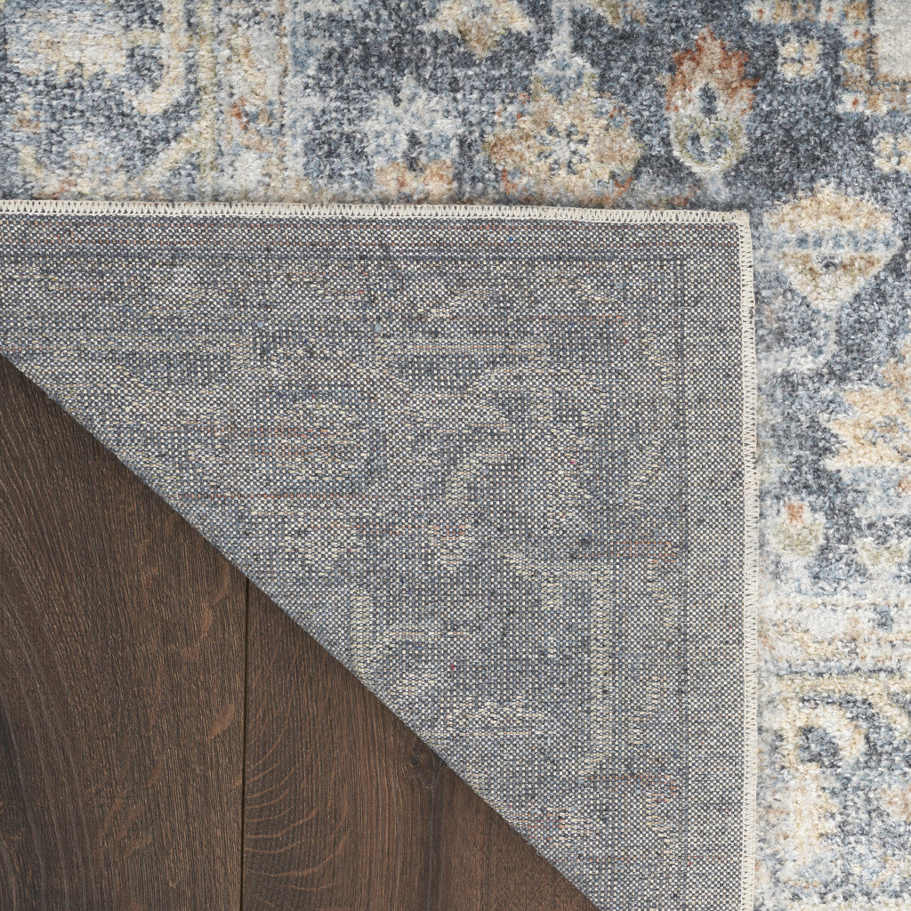 Gray Oriental Power Loom Distressed Washable Area Rug - 4' x 6'