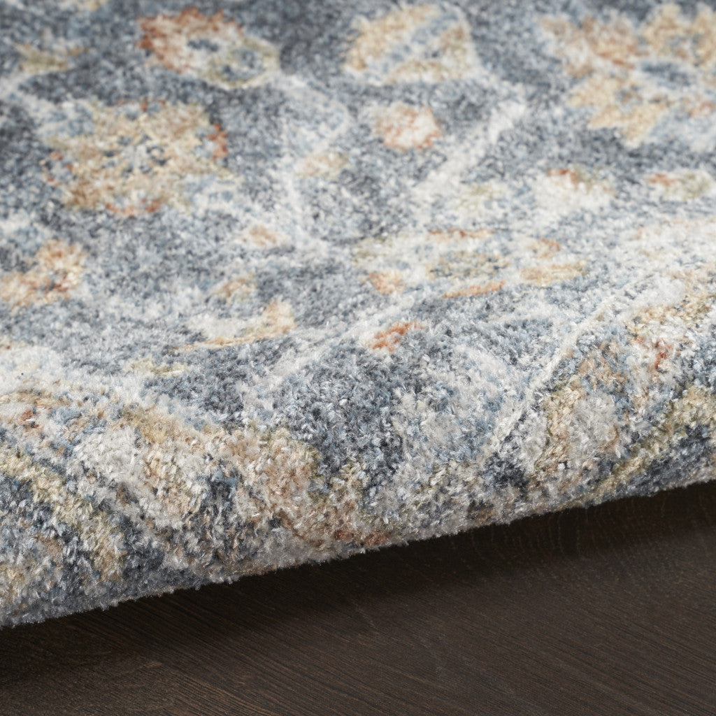 Gray Oriental Power Loom Distressed Washable Area Rug - 4' x 6'