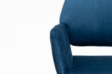 Blue Upholstered Velvet Open Back Dining Chair
