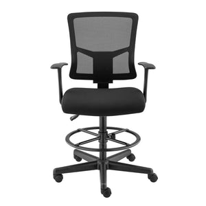 Black Polyester Blend Seat Swivel Adjustable Task Chair Mesh Back Steel Frame