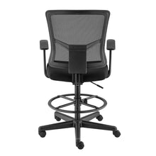 Black Polyester Blend Seat Swivel Adjustable Task Chair Mesh Back Steel Frame