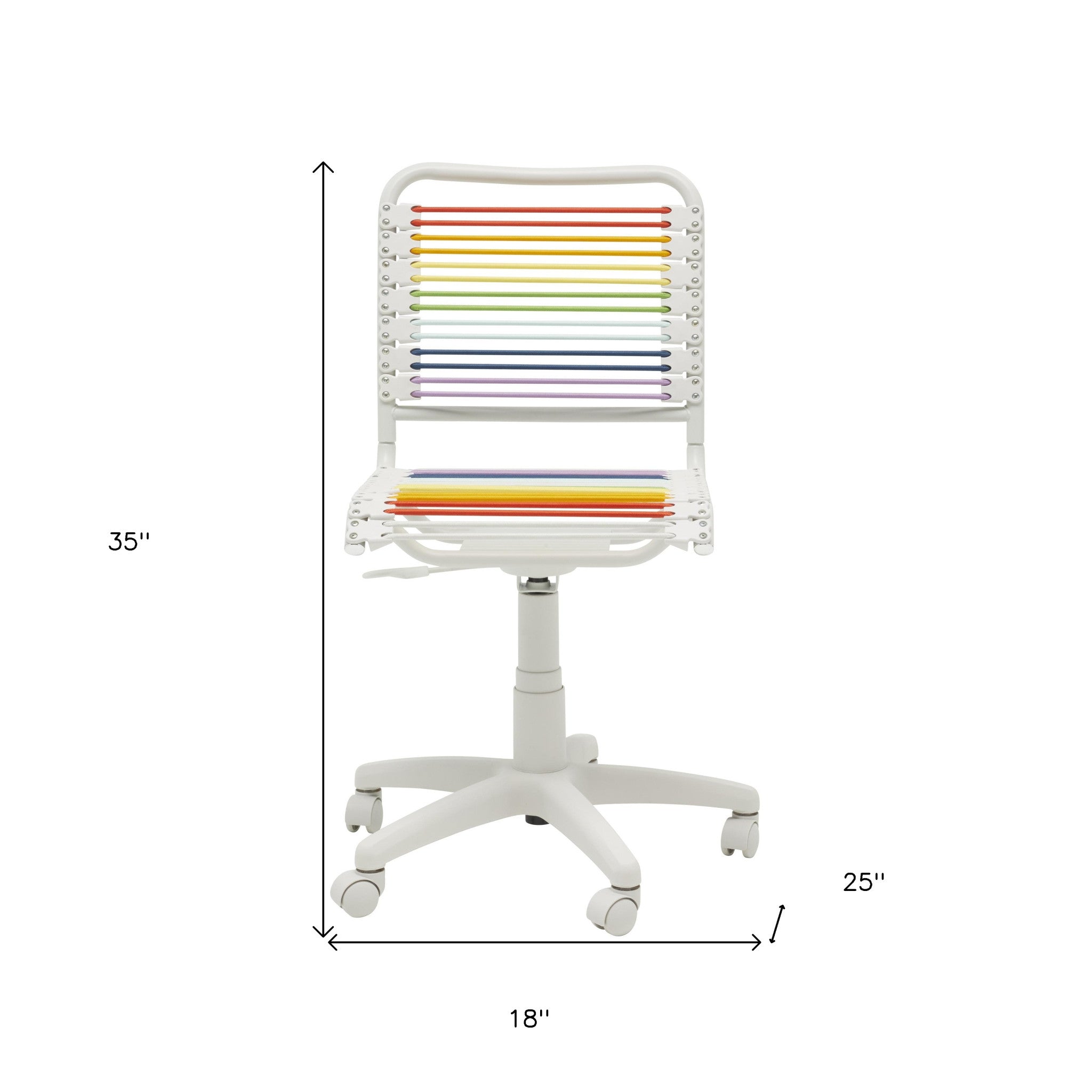 Rainbow Swivel Adjustable Task Chair Bungee Back Steel Frame