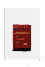 Red Orange Woven Acrylic Reversable Throw