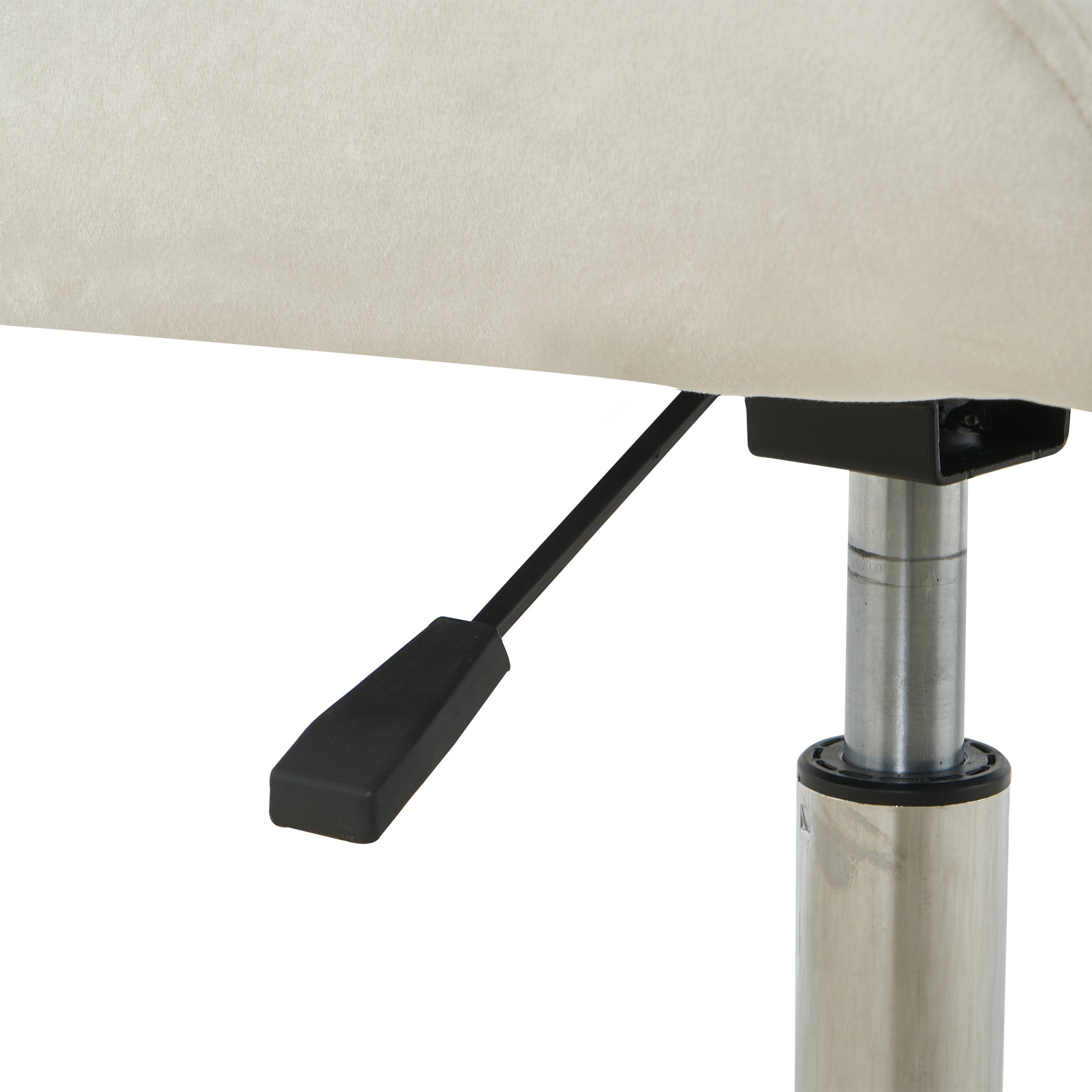 Ivory Tufted Velvet Swivel Adjustable Height Office Desk Chair