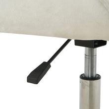 Ivory Tufted Velvet Swivel Adjustable Height Office Desk Chair