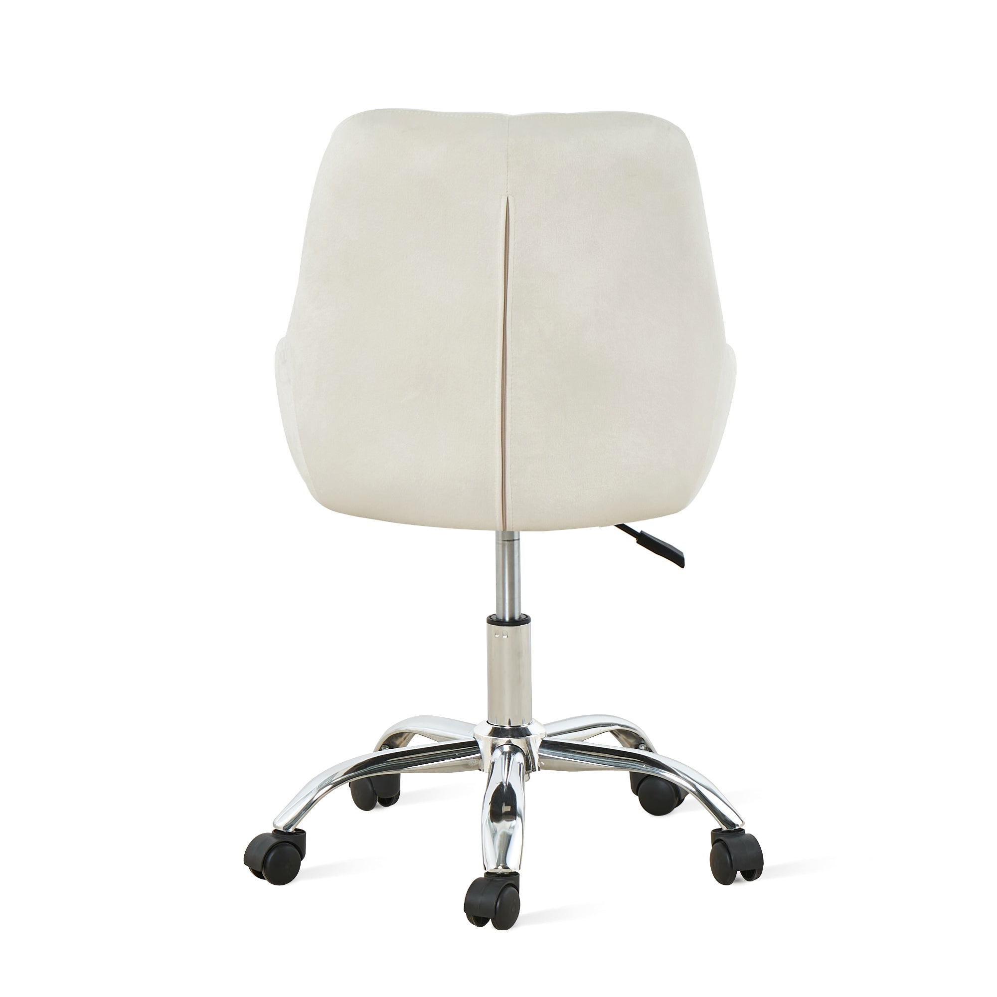 Ivory Tufted Velvet Swivel Adjustable Height Office Desk Chair