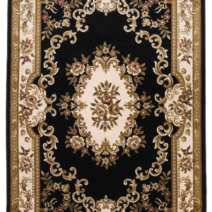 7' x 10' Polypropylene Blackor Ivory Area Rug