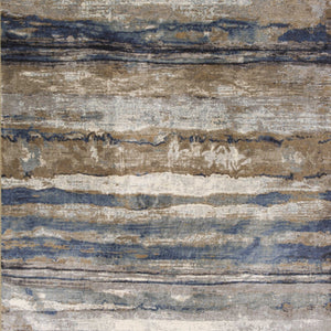 7' x 11' Viscose Ivory or Blue Area Rug