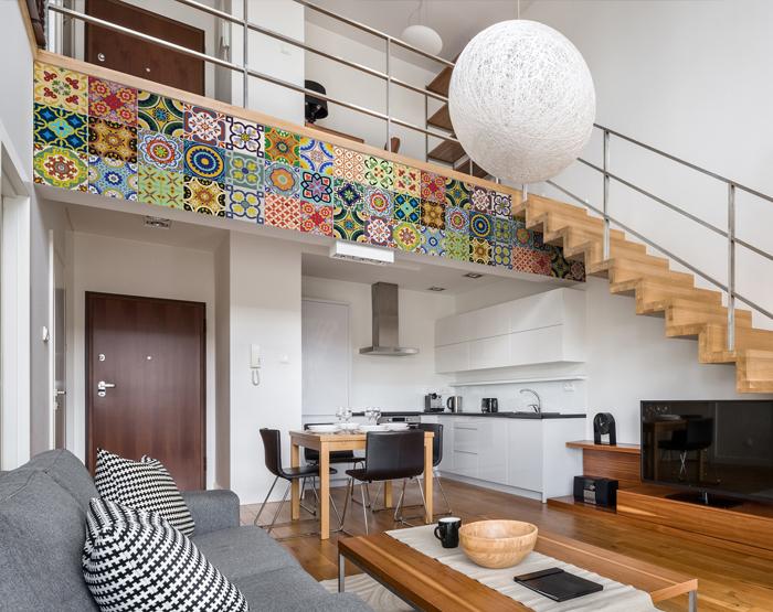 7" X 7" Mediterranean Brights Peel and Stick Removable Tiles