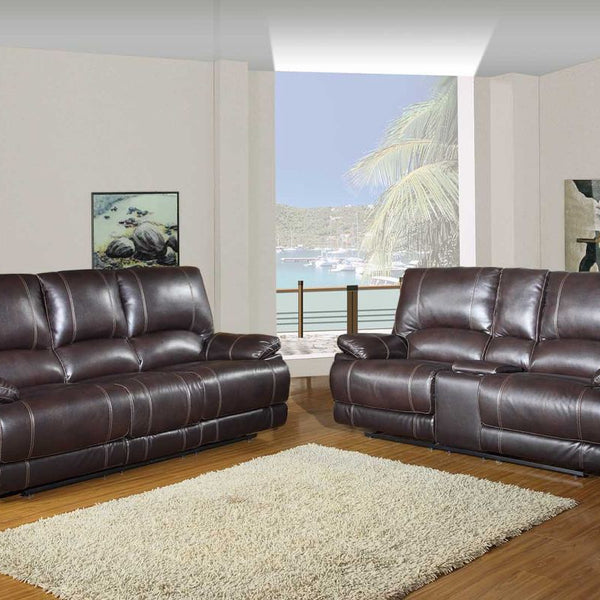 Modern Brown Sofa With Console Loveseat 76'' X 40'' X 41''