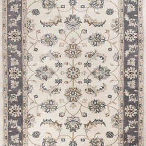 8'x10' Ivory Grey Floral Indoor Area Rug