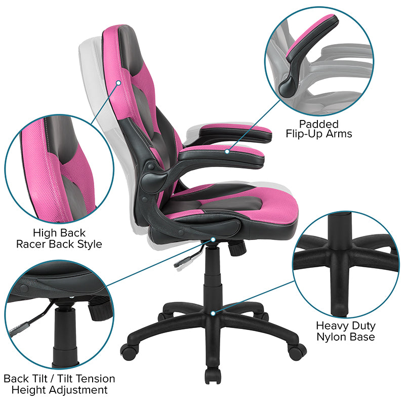 Pink-Black Racing Gaming Chair