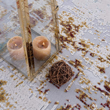 Beige & Gold Abstract Pattern Modern Floor Mat Decorative Area Rug, 8 x 11 Feet