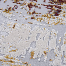 Beige & Gold Abstract Pattern Modern Floor Mat Decorative Area Rug, 8 x 11 Feet