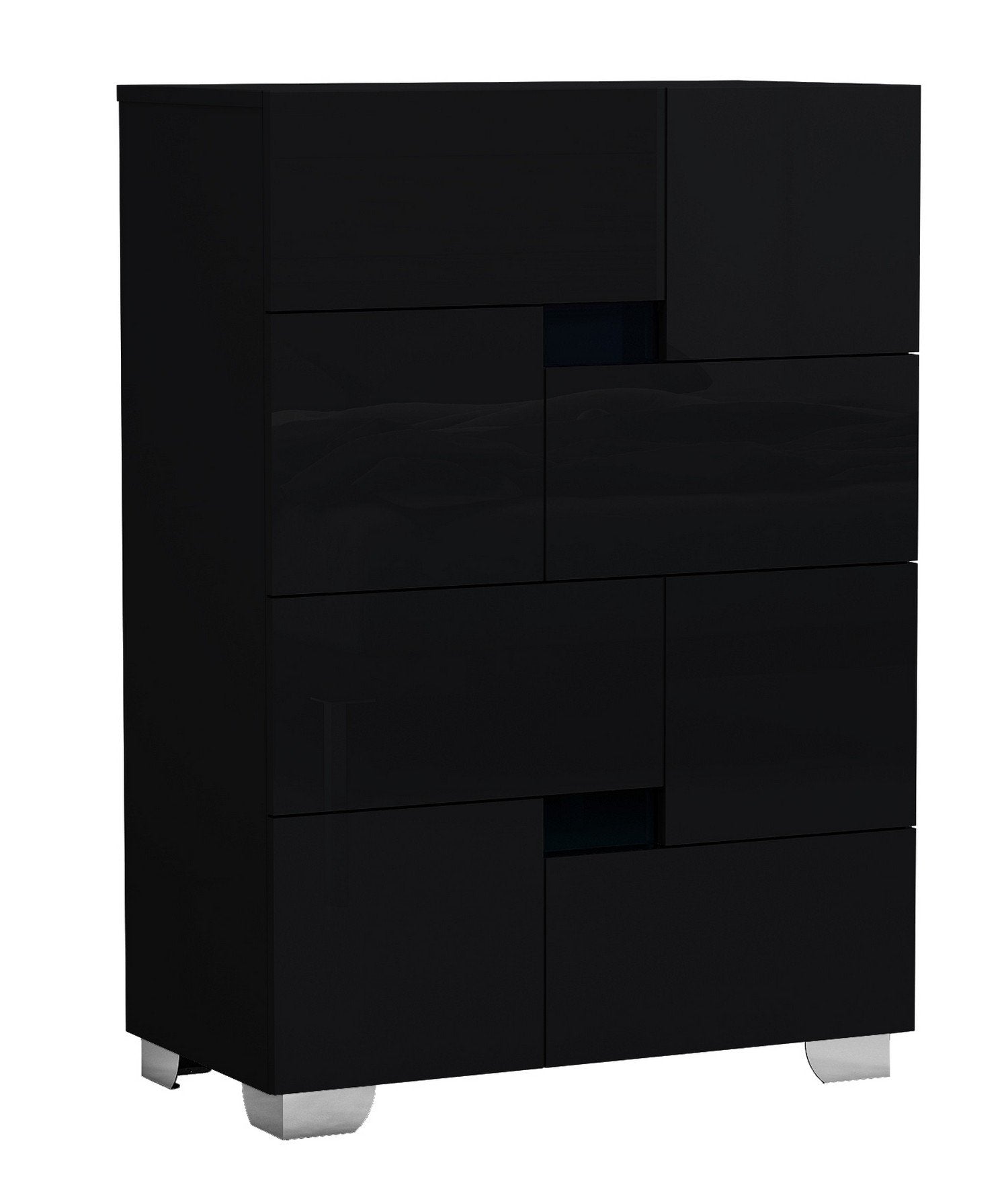 Black 44 Inch Superb High Gloss Storage Bedroom Chest
