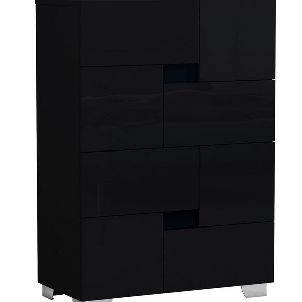 Black 44 Inch Superb High Gloss Storage Bedroom Chest