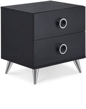 Black Chrome 2 Drawer Nightstand
