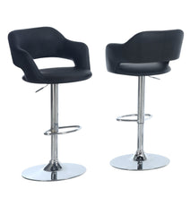 Black Foam Metal Leather Look Contemporary Modern Seat Bar Chair Stool