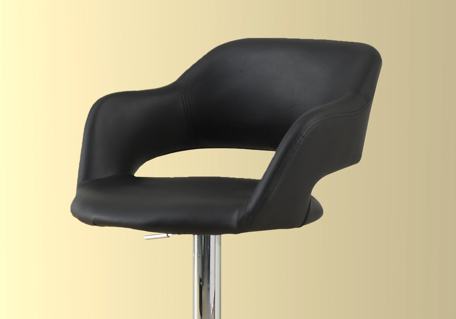 Black Foam Metal Leather Look Contemporary Modern Seat Bar Chair Stool