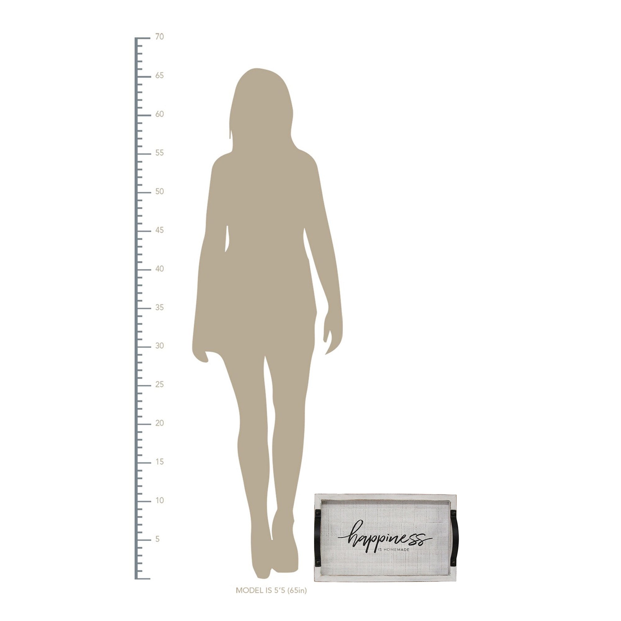 Black Handcrafted Wood Serving Tray