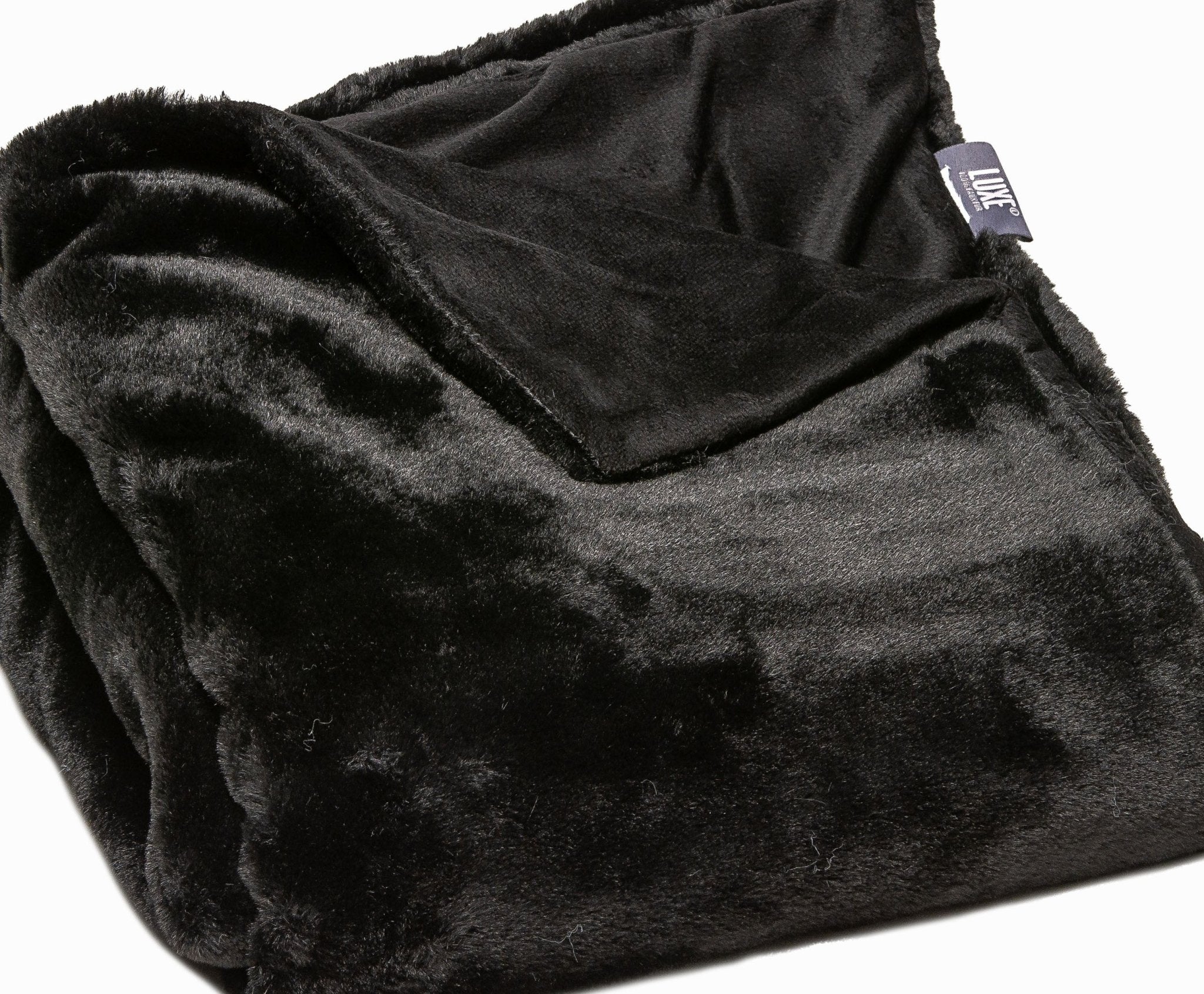 Black Premier Luxury Super Soft Faux Fur Plush Throw Blanket