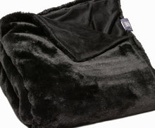 Black Premier Luxury Super Soft Faux Fur Plush Throw Blanket