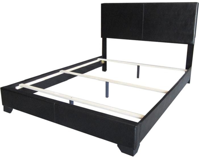 Black Pu Full Panel Bed