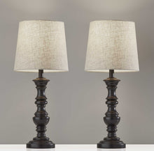 Black Sculpted Traditional Light Table Lamp, Set of 2