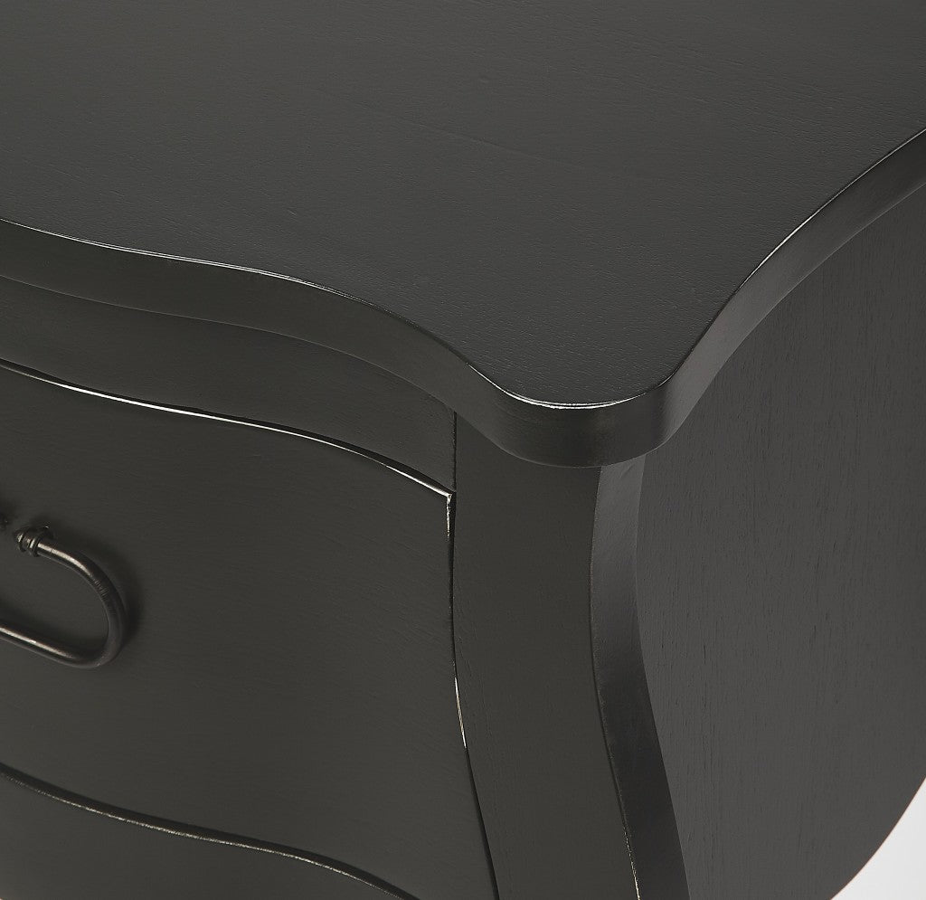 Black Single Storage Drawer Modern Bedside Furniture Nightstand