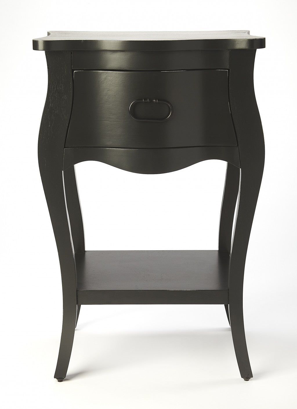 Black Single Storage Drawer Modern Bedside Furniture Nightstand